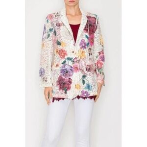BRAND NEW WITH TAGS Beige Lace Floral Blazer